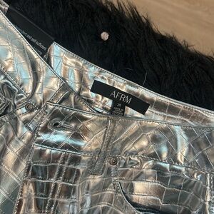 AFRM MARSHALL PANTS IN METALLIC SILVER